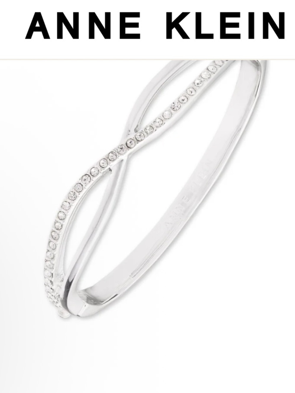 Anne Klein CrissCross Silver Bangle Bracelet (NWT)